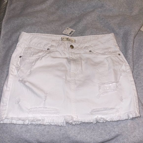 Free People White Denim Mini Skirt - Picture 2 of 5